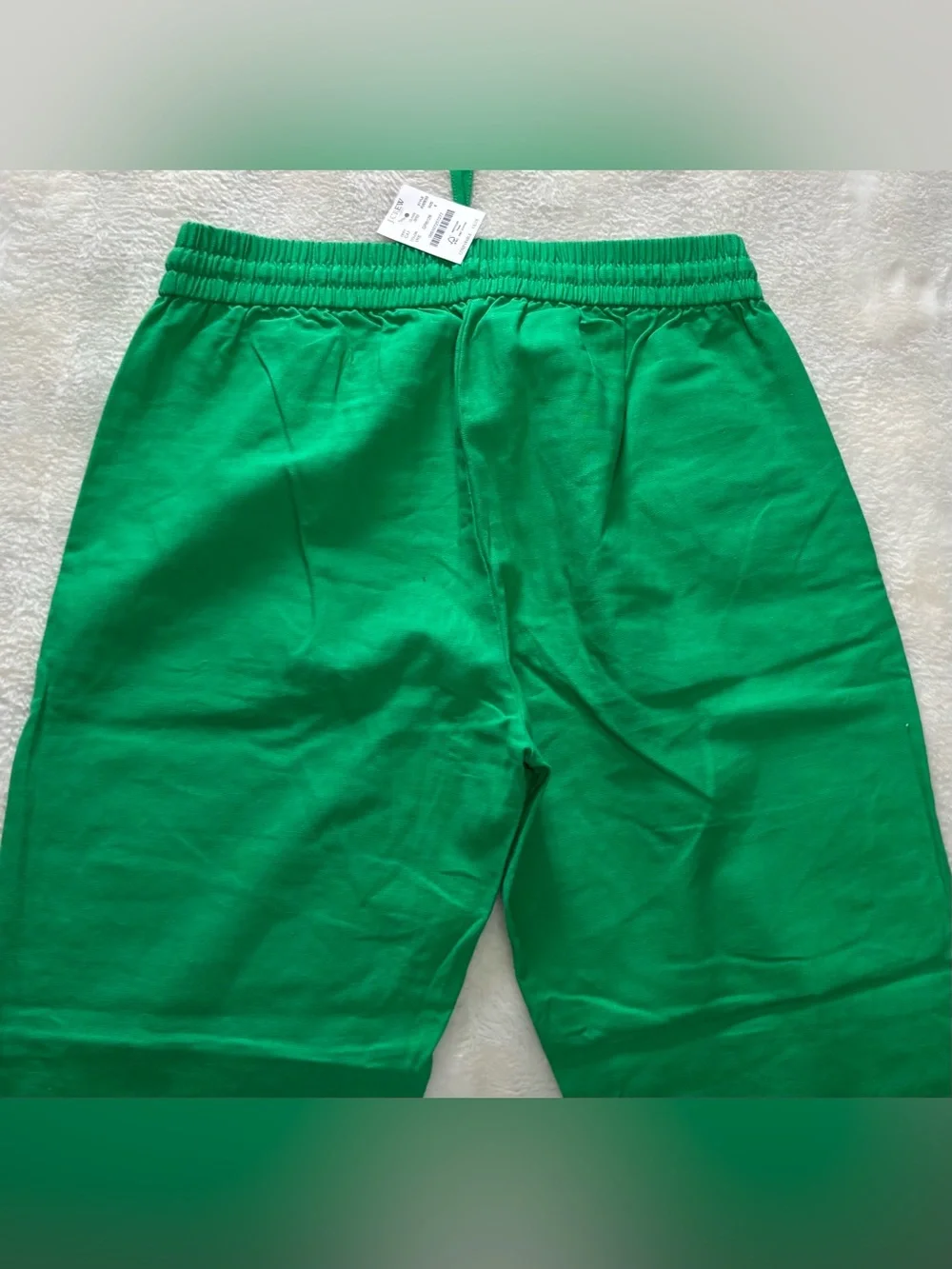 NWT J.Crew Factory Linen Cotton Blend Drawstring Pants Grass Green Size 4